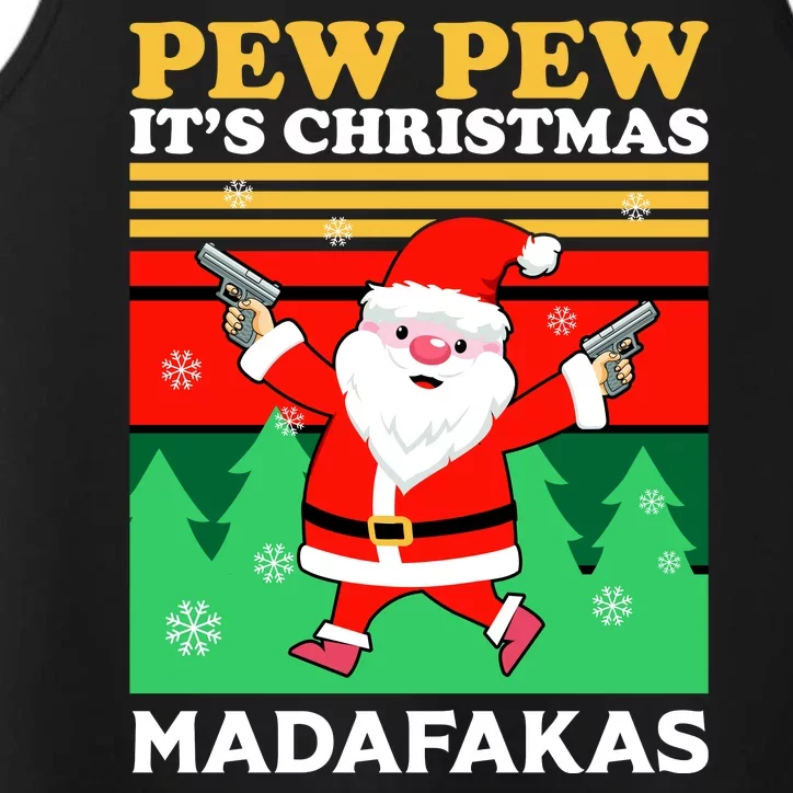 Pew Pew Its Christmas Mudafakas Funny Santa Claus Game Performance Tank