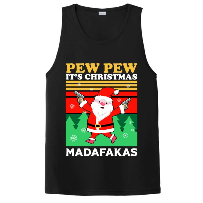 Pew Pew Its Christmas Mudafakas Funny Santa Claus Game Performance Tank