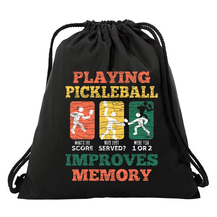 Playing Pickleball Improves Memory Drawstring Bag