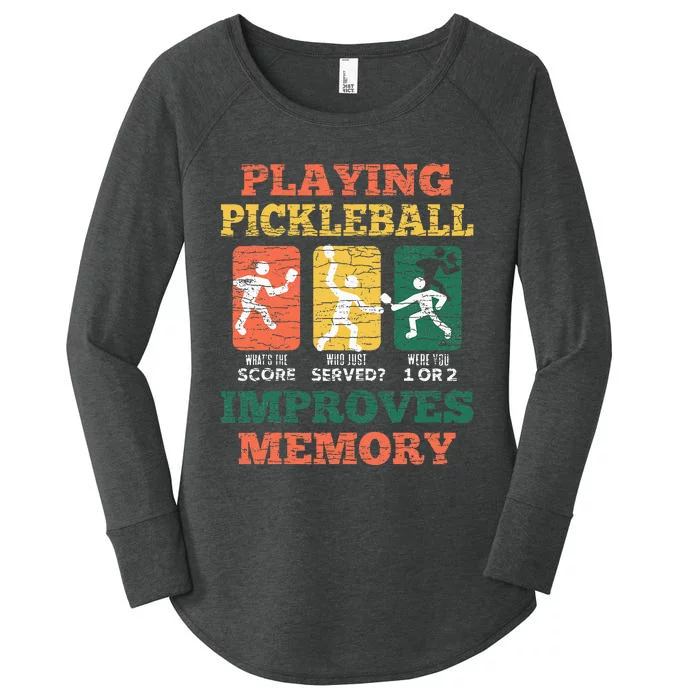 Playing Pickleball Improves Memory Women's Perfect Tri Tunic Long Sleeve Shirt