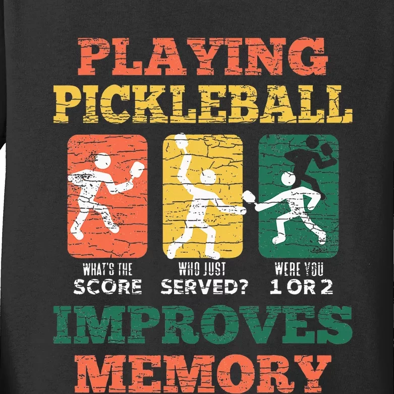 Playing Pickleball Improves Memory Kids Long Sleeve Shirt