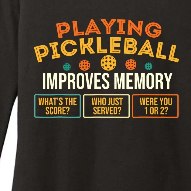 Playing Pickleball Improves Memory Pickleballers Womens CVC Long Sleeve Shirt