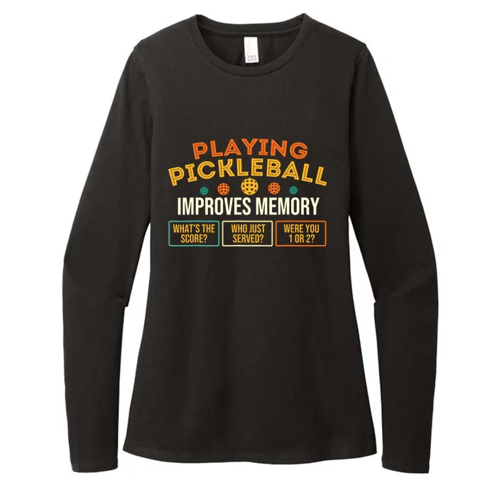 Playing Pickleball Improves Memory Pickleballers Womens CVC Long Sleeve Shirt