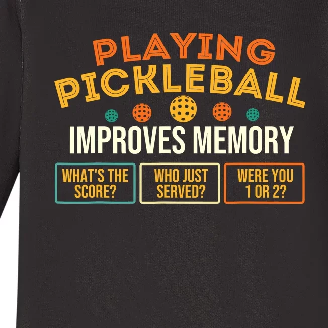 Playing Pickleball Improves Memory Pickleballers Baby Long Sleeve Bodysuit