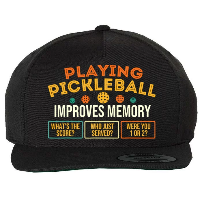 Playing Pickleball Improves Memory Pickleballers Wool Snapback Cap