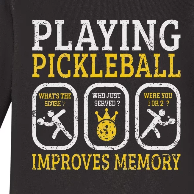 Playing Pickleball Improves Memory Pickleball Retirement Baby Long Sleeve Bodysuit