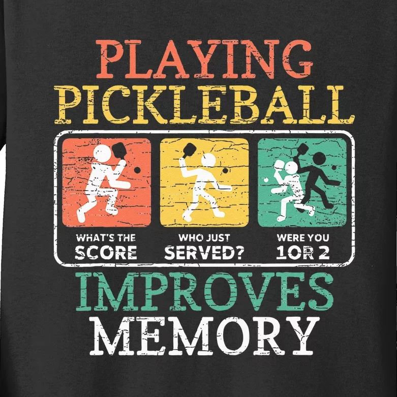 Playing Pickleball Improves Memory Pickleball Kids Long Sleeve Shirt