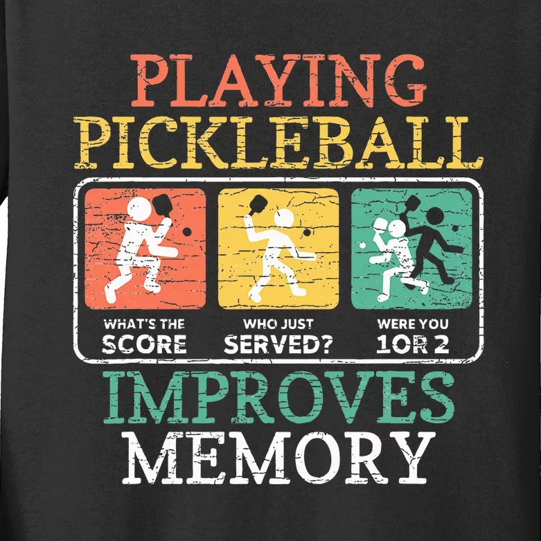 Playing Pickleball Improves Memory Pickleball Kids Long Sleeve Shirt