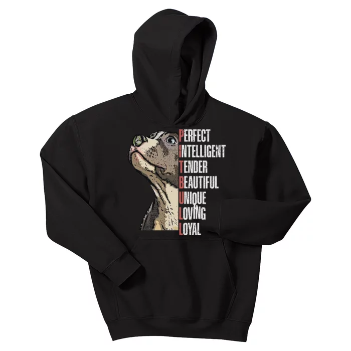 Pitbull Perfect Intelligent Tender Beautiful Unique Loving Kids Hoodie