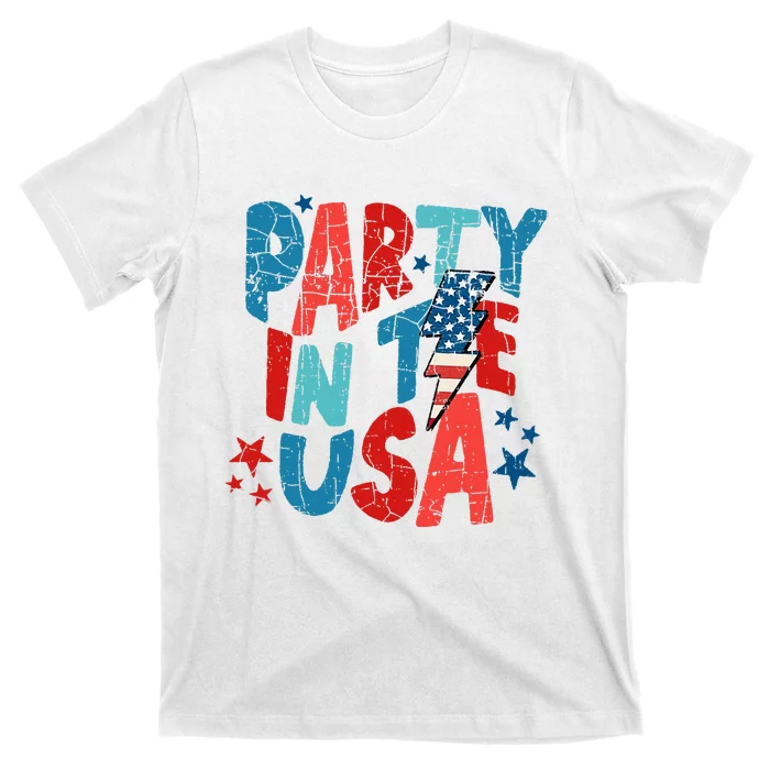 Pink Party In The Usa 4th Of July Mom And Girl Baby T-Shirt