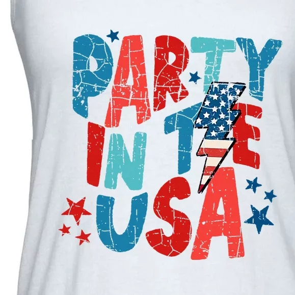 Pink Party In The Usa 4th Of July Mom And Girl Baby Ladies Essential Flowy Tank