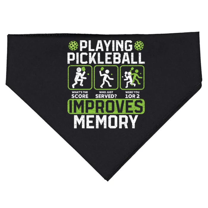 Playing Pickleball Improves Memory Gift USA-Made Doggie Bandana