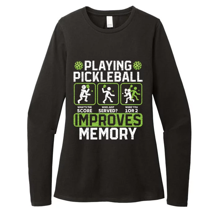 Playing Pickleball Improves Memory Gift Womens CVC Long Sleeve Shirt