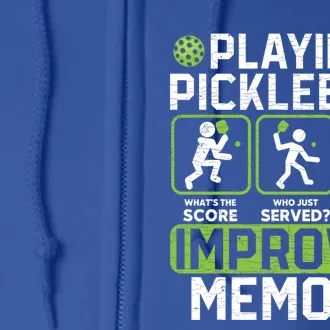 Playing Pickleball Improves Memory Gift Full Zip Hoodie