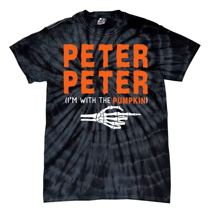 Peter Peter IM With The Pumpkin Jackolantern Pumpkin Halloween Costume Couple Tie-Dye T-Shirt