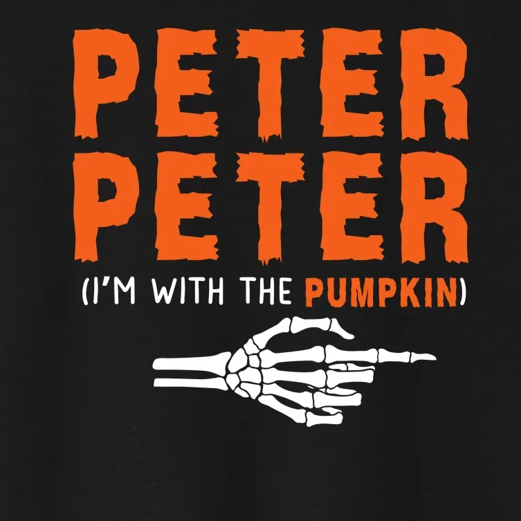 Peter Peter IM With The Pumpkin Jackolantern Pumpkin Halloween Costume Couple Women's Crop Top Tee