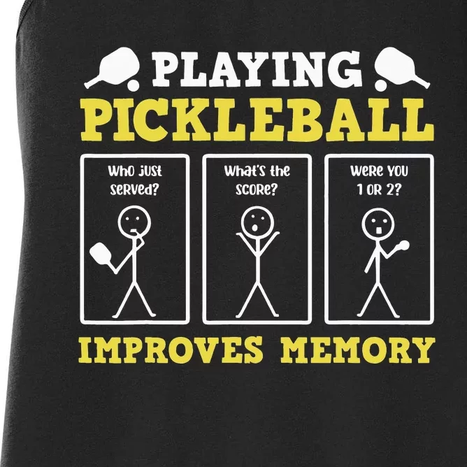 Playing Pickleball Improves Memory Dink Funny Pickleball Women's Racerback Tank