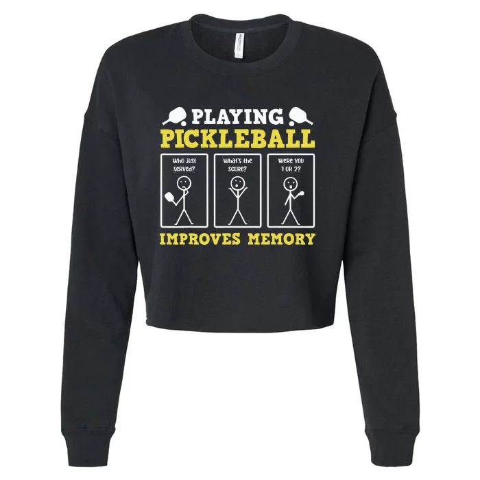 Playing Pickleball Improves Memory Dink Funny Pickleball Cropped Pullover Crew