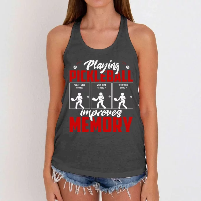 Playing Pickleball Improves Memory Dink Player Women's Knotted Racerback Tank