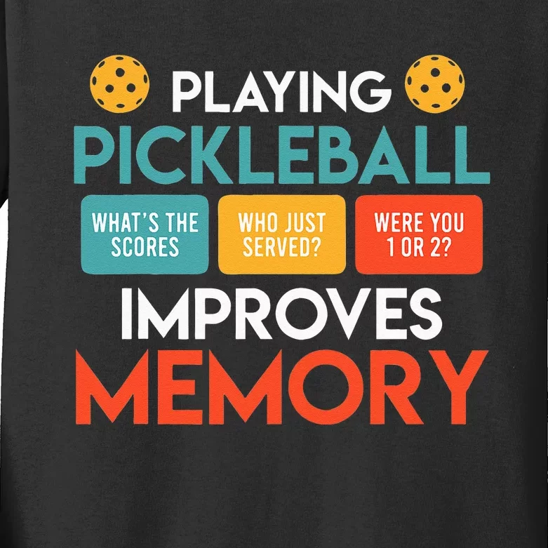 Playing Pickleball Improves Memory Pickleball Kids Long Sleeve Shirt