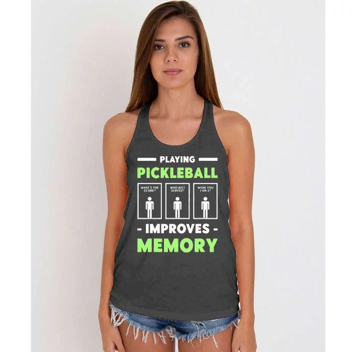 Playing Pickleball Improves Memory Dink Player Short Sleeve Women's Knotted Racerback Tank