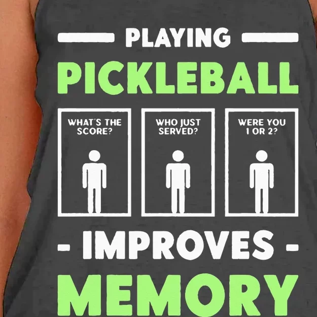 Playing Pickleball Improves Memory Dink Player Short Sleeve Women's Knotted Racerback Tank