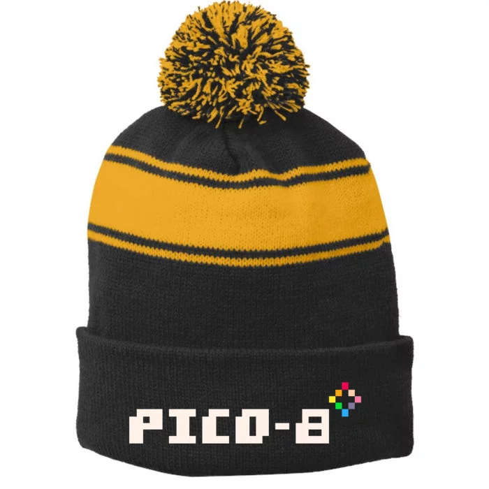 Pico8 Stripe Pom Pom Beanie