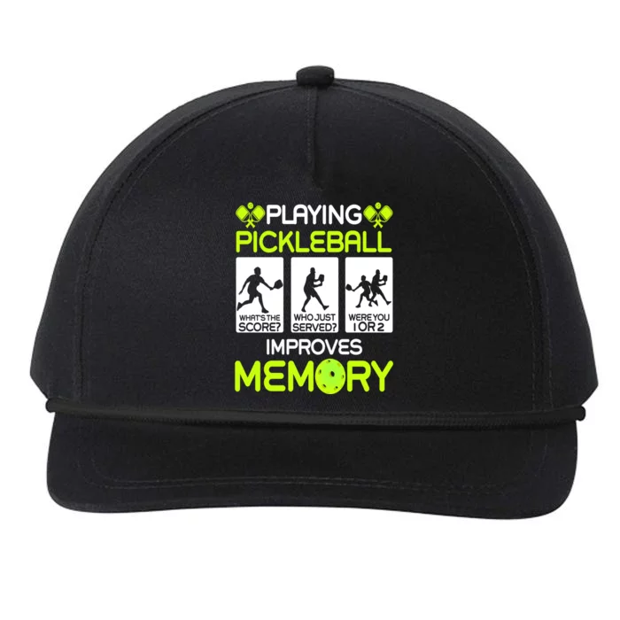 Playing Pickleball Improves Memory Dink Player Snapback Five-Panel Rope Hat