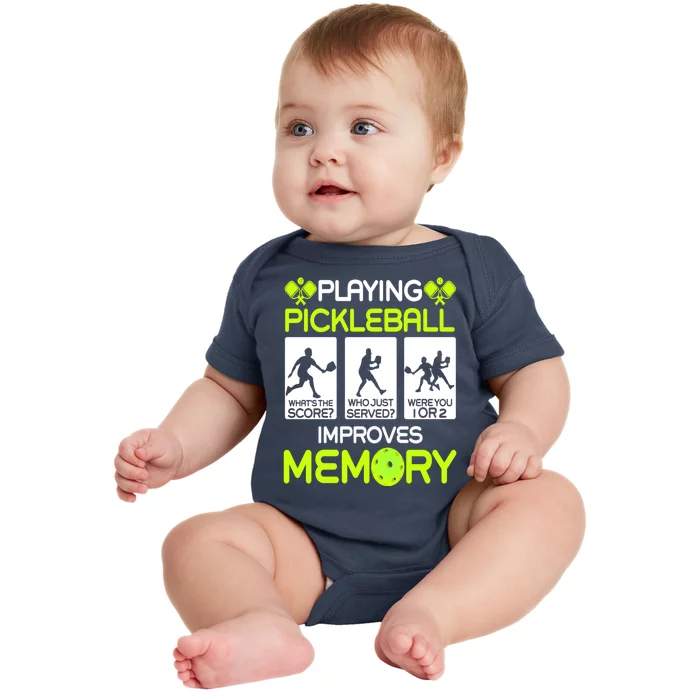 Playing Pickleball Improves Memory Dink Player Baby Bodysuit