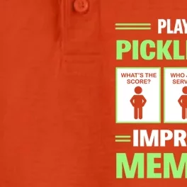 Playing Pickleball Improves Memory Cute Gift Dry Zone Grid Performance Polo