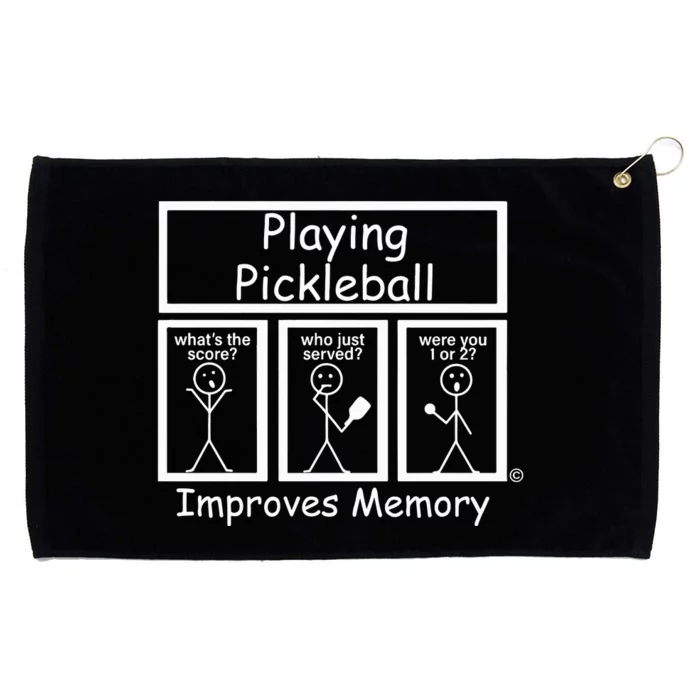 Playing Pickleball Improves Memory Funny Pickleball Grommeted Golf Towel