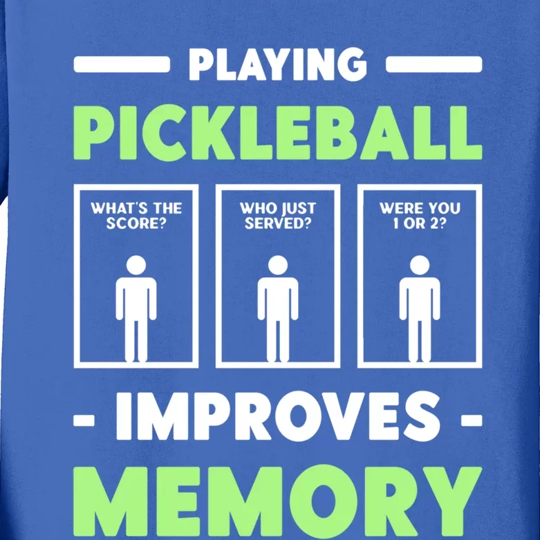 Playing Pickleball Improves Memory Dink Player Cute Gift Kids Long Sleeve Shirt