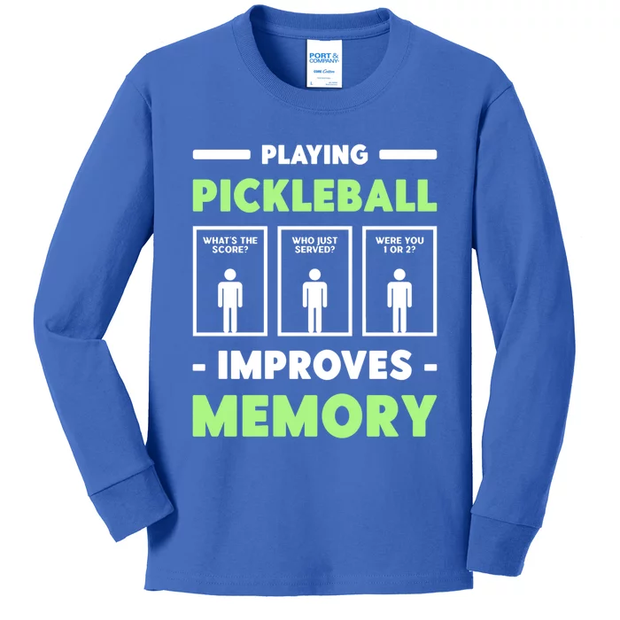 Playing Pickleball Improves Memory Dink Player Cute Gift Kids Long Sleeve Shirt