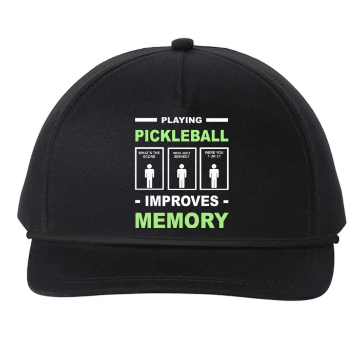 Playing Pickleball Improves Memory Dink Player Snapback Five-Panel Rope Hat