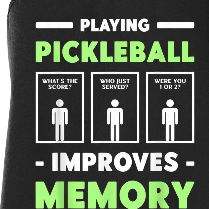 Playing Pickleball Improves Memory Dink Player Women's Racerback Tank