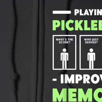 Playing Pickleball Improves Memory Dink Player Full Zip Hoodie