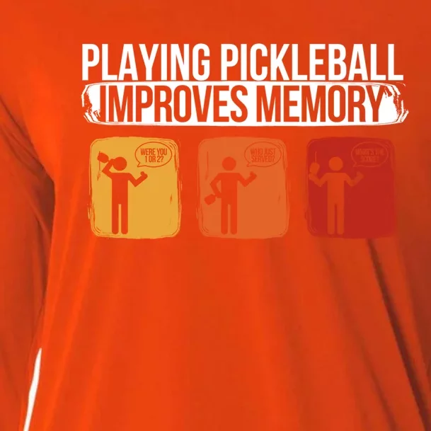 Playing Pickleball Improves Memory Pickleball Player Cute Gift Cooling Performance Long Sleeve Crew