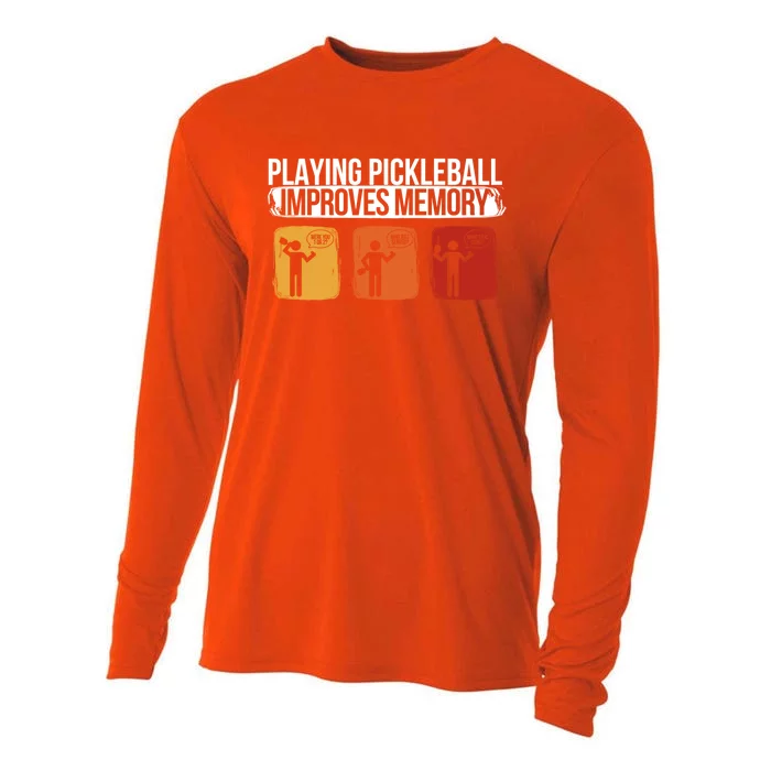 Playing Pickleball Improves Memory Pickleball Player Cute Gift Cooling Performance Long Sleeve Crew