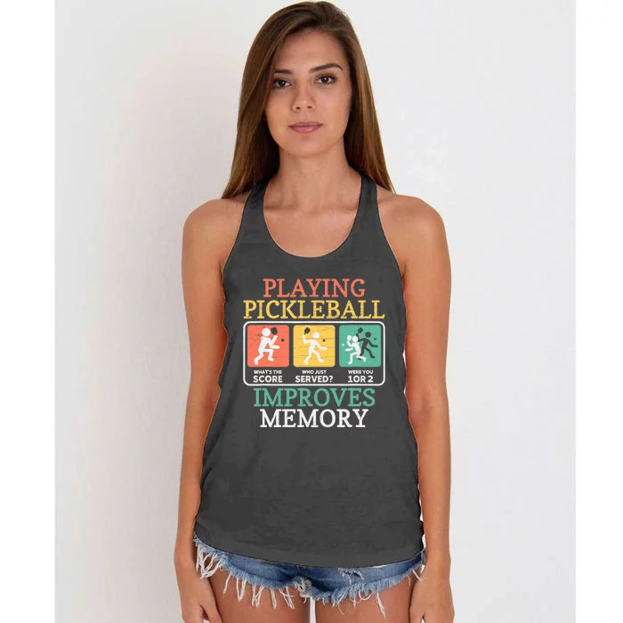 Playing Pickleball Improves Memory Pickleball Women's Knotted Racerback Tank