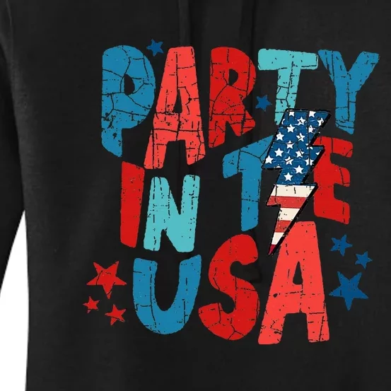 Pink Party In The Usa 4th Of July Women's Pullover Hoodie