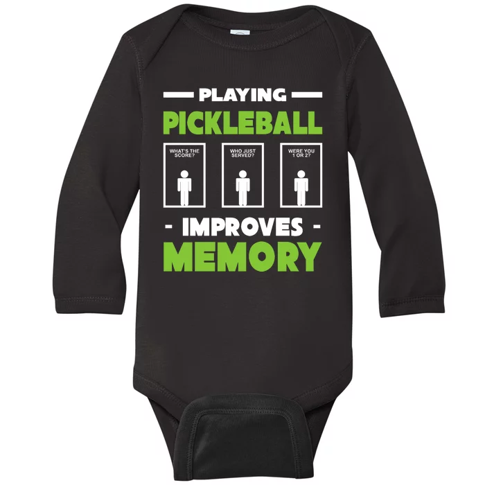 Playing Pickleball Improves Memory Baby Long Sleeve Bodysuit