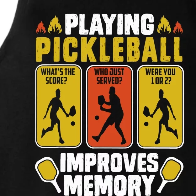 Playing Pickleball Improves Memory Funny Pickleball Player Ladies Tri-Blend Wicking Tank