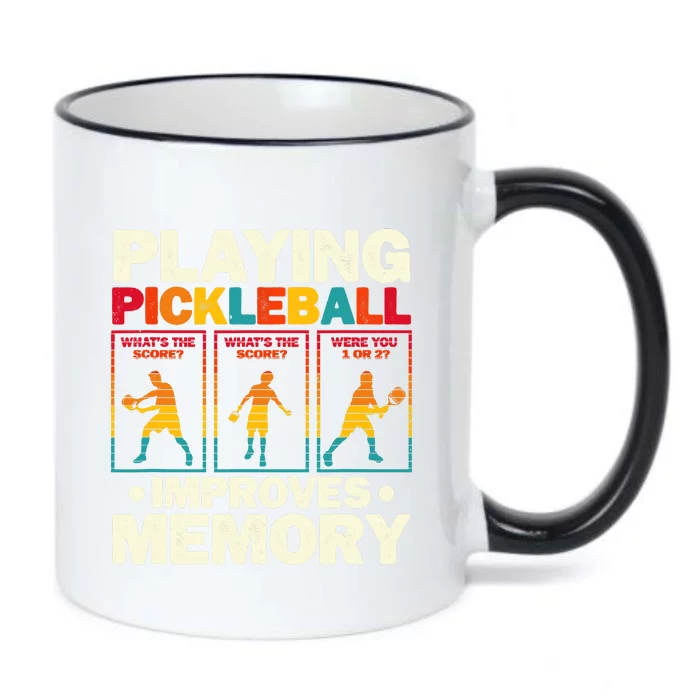 Playing Pickleball Improves Memory Funny Pickleball Player Black Color Changing Mug