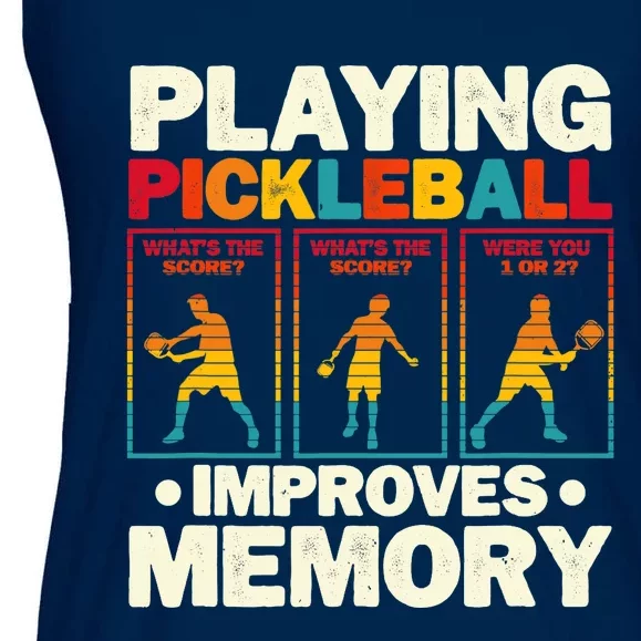 Playing Pickleball Improves Memory Funny Pickleball Player Ladies Essential Flowy Tank