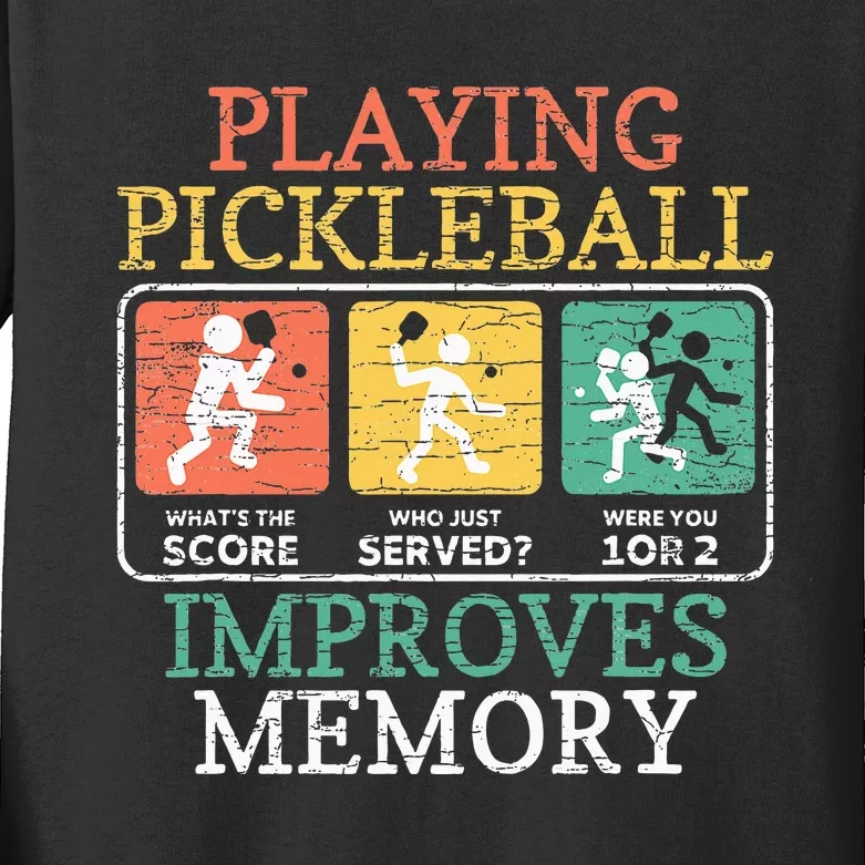 Playing Pickleball Improves Memory Pickleball Kids Long Sleeve Shirt