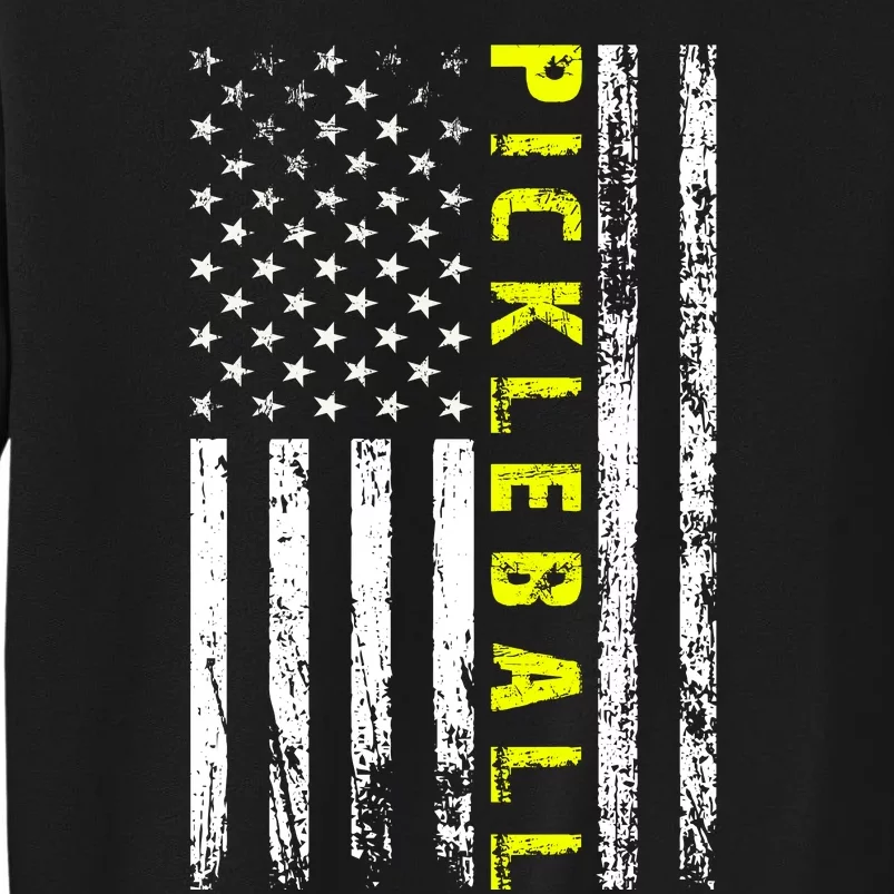 Pickleball Distressed USA Flag Sweatshirt