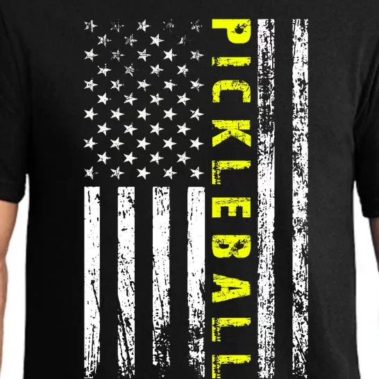 Pickleball Distressed USA Flag Pajama Set