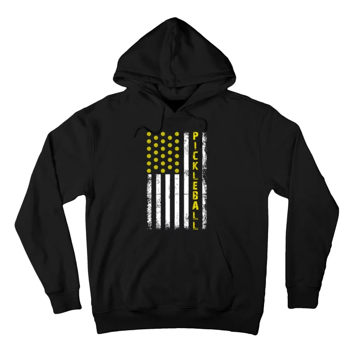 Pickleball Distressed USA Flag Hoodie