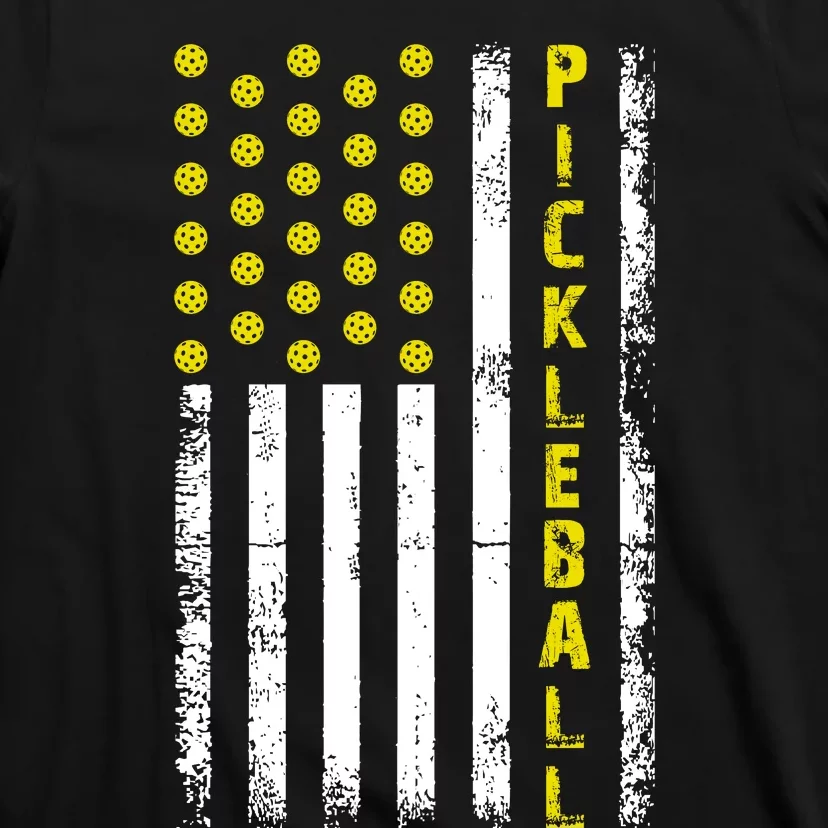 Pickleball Distressed USA Flag T-Shirt