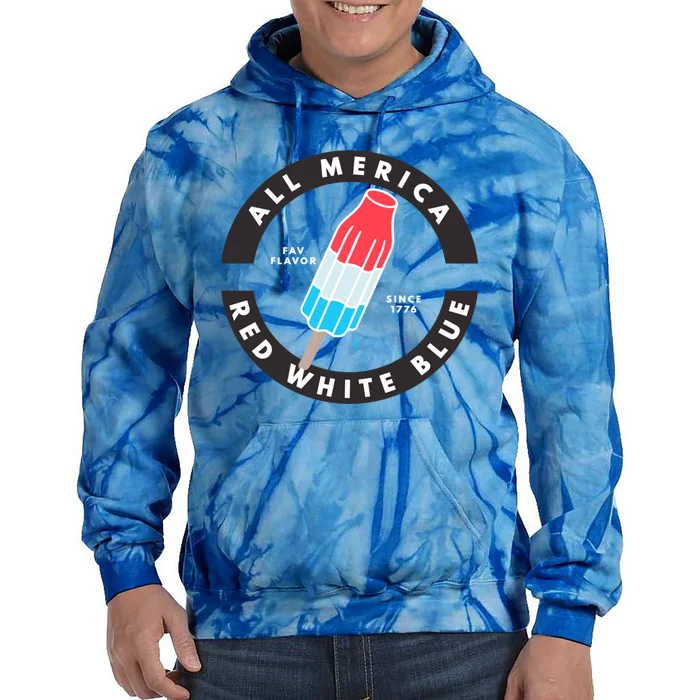 Patriotic Popsicle July Gift Tie Dye Hoodie